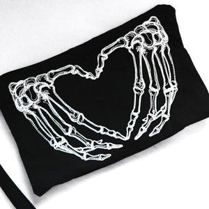Skeleton Heart Hands Wristlet Purse